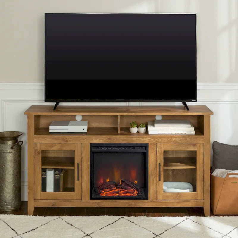 Meuble TV cheminée électrique Highboy 2 portes de 58 pouces