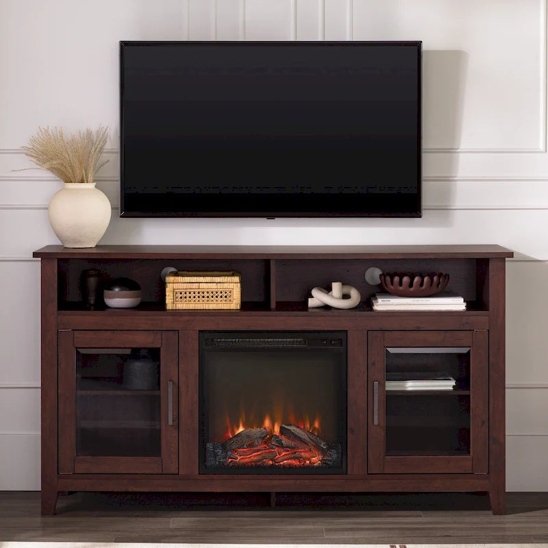 Meuble TV cheminée électrique Highboy 2 portes de 58 pouces