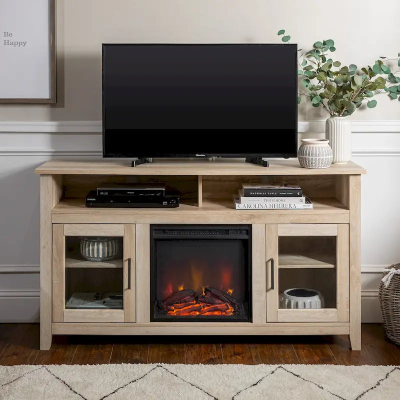 Meuble TV cheminée électrique Highboy 2 portes de 58 pouces