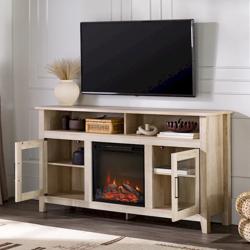 Meuble TV cheminée électrique Highboy 2 portes de 58 pouces