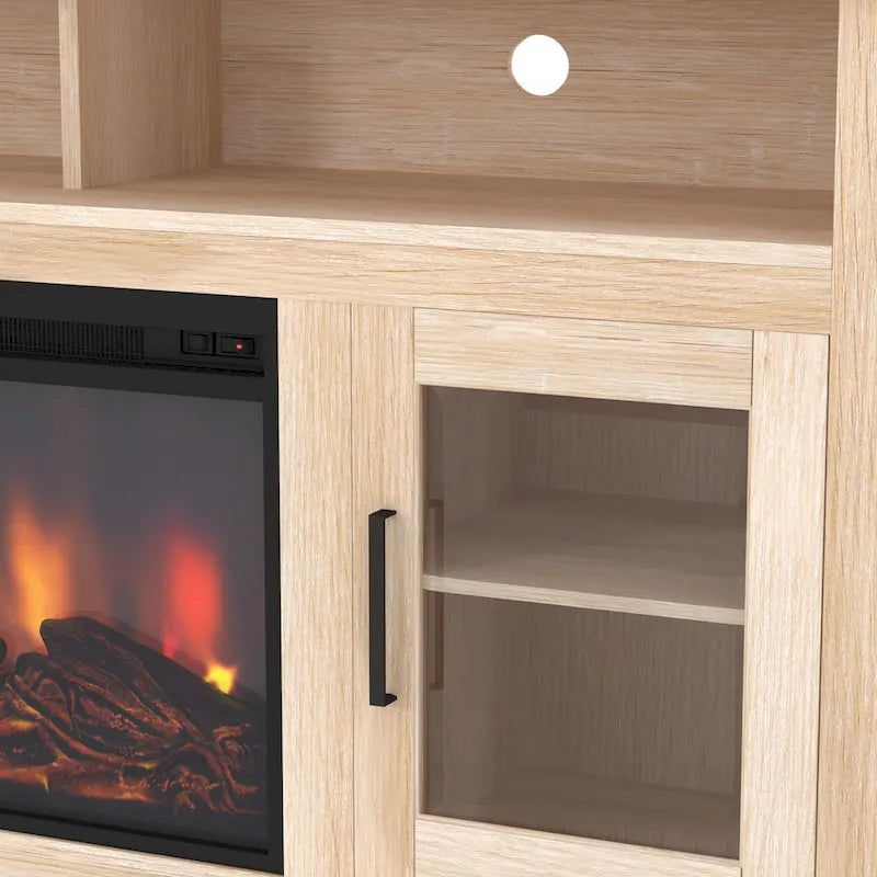 Meuble TV cheminée électrique Highboy 2 portes de 58 pouces
