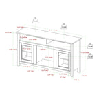 Meuble TV cheminée électrique Highboy 2 portes de 58 pouces