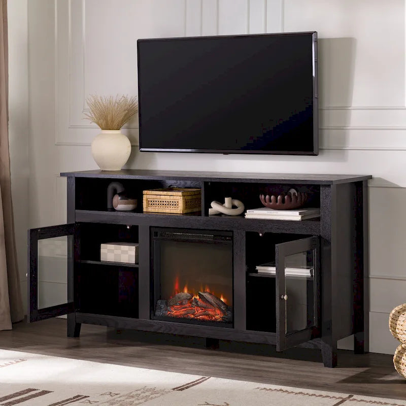 Meuble TV cheminée électrique Highboy 2 portes de 58 pouces