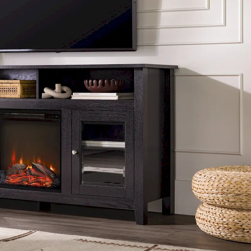 Meuble TV cheminée électrique Highboy 2 portes de 58 pouces
