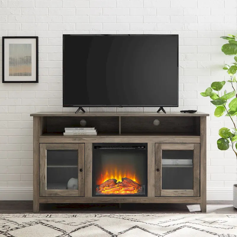 Meuble TV cheminée électrique Highboy 2 portes de 58 pouces