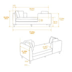 Chaise longue rembourrée double face