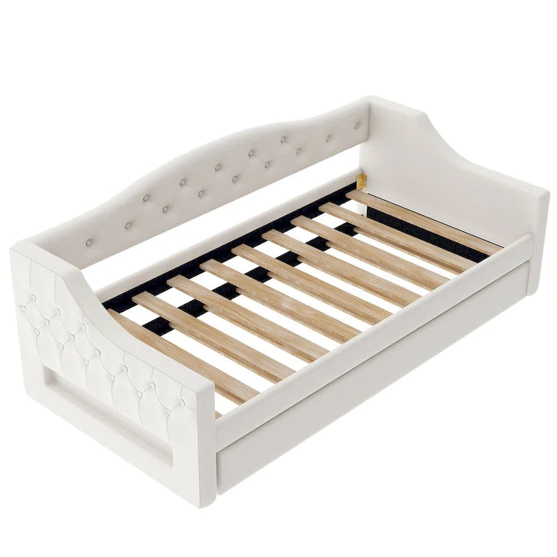 Lit de repos tapissé Twin XL avec éclairage LED et lit gigogne