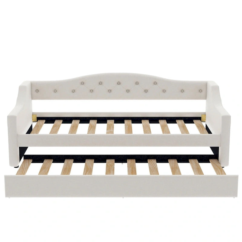 Lit de repos tapissé Twin XL avec éclairage LED et lit gigogne