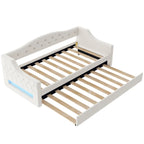 Lit de repos tapissé Twin XL avec éclairage LED et lit gigogne