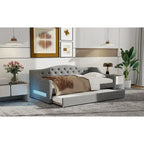 Lit de repos tapissé Twin XL avec éclairage LED et lit gigogne
