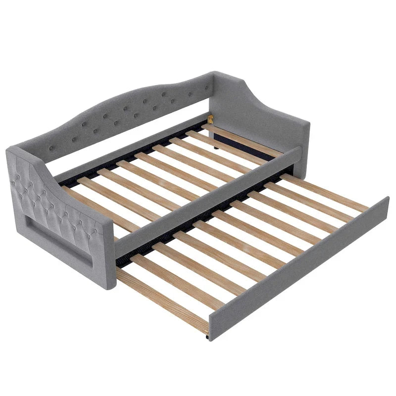 Lit de repos tapissé Twin XL avec éclairage LED et lit gigogne