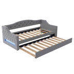 Lit de repos tapissé Twin XL avec éclairage LED et lit gigogne