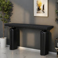 Console incurvée de 152 cm avec placage en bois d'acacia et pieds massifs