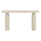 Console incurvée de 152 cm avec placage en bois d'acacia et pieds massifs