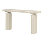Console incurvée de 152 cm avec placage en bois d'acacia et pieds massifs