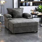 Fauteuil de salon surdimensionné avec ottoman, ports de chargement USB et canapé-lit convertible