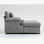 Fauteuil de salon surdimensionné avec ottoman, ports de chargement USB et canapé-lit convertible