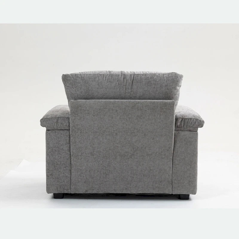 Fauteuil de salon surdimensionné avec ottoman, ports de chargement USB et canapé-lit convertible