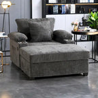 Fauteuil de salon surdimensionné avec ottoman, ports de chargement USB et canapé-lit convertible