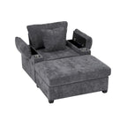 Fauteuil de salon surdimensionné avec ottoman, ports de chargement USB et canapé-lit convertible