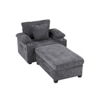 Fauteuil de salon surdimensionné avec ottoman, ports de chargement USB et canapé-lit convertible