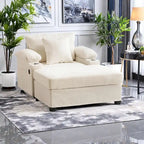 Fauteuil de salon surdimensionné avec ottoman, ports de chargement USB et canapé-lit convertible