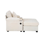 Fauteuil de salon surdimensionné avec ottoman, ports de chargement USB et canapé-lit convertible