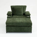Fauteuil de salon surdimensionné avec ottoman, ports de chargement USB et canapé-lit convertible