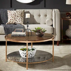 Table basse dorée champagne avec rangement
