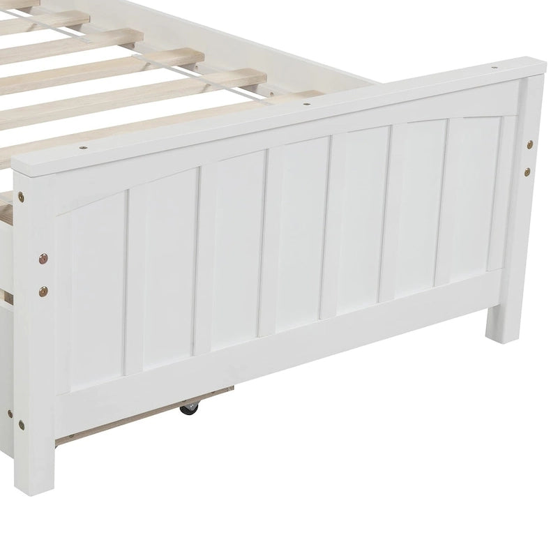 Lit plateforme double avec deux tiroirs