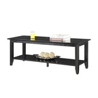 Table basse à deux niveaux avec étagère inférieure