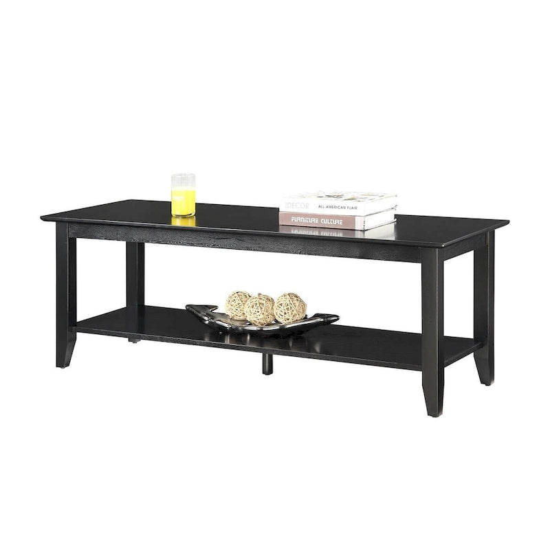 Table basse à deux niveaux avec étagère inférieure