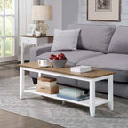 Table basse à deux niveaux avec étagère inférieure