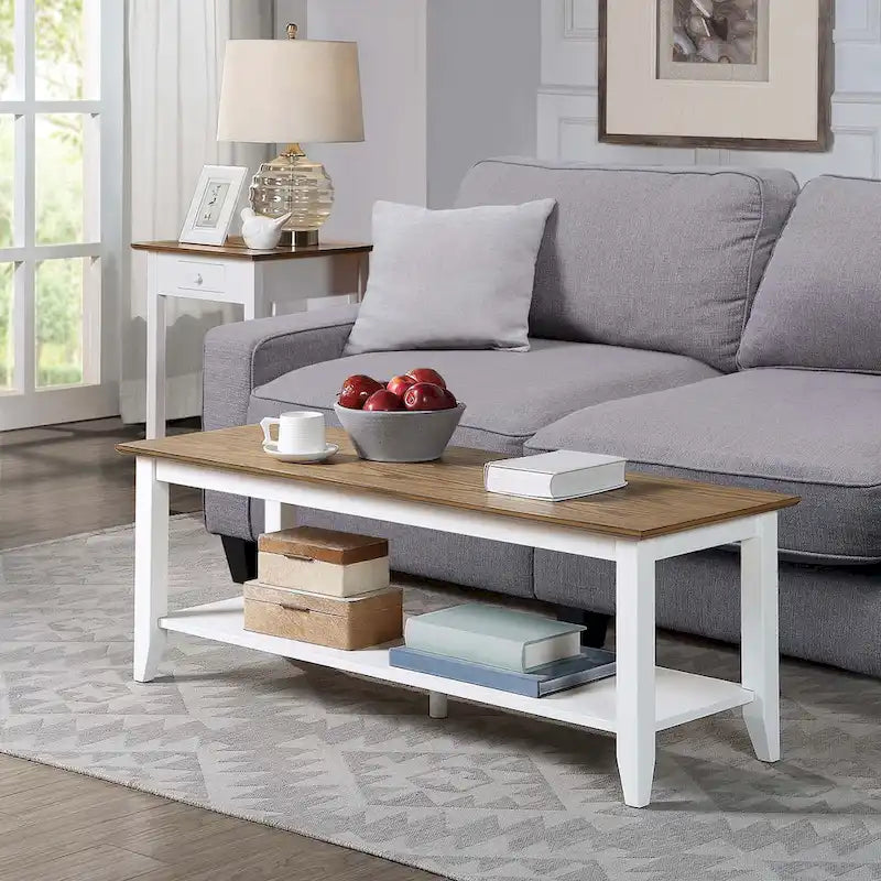 Table basse à deux niveaux avec étagère inférieure