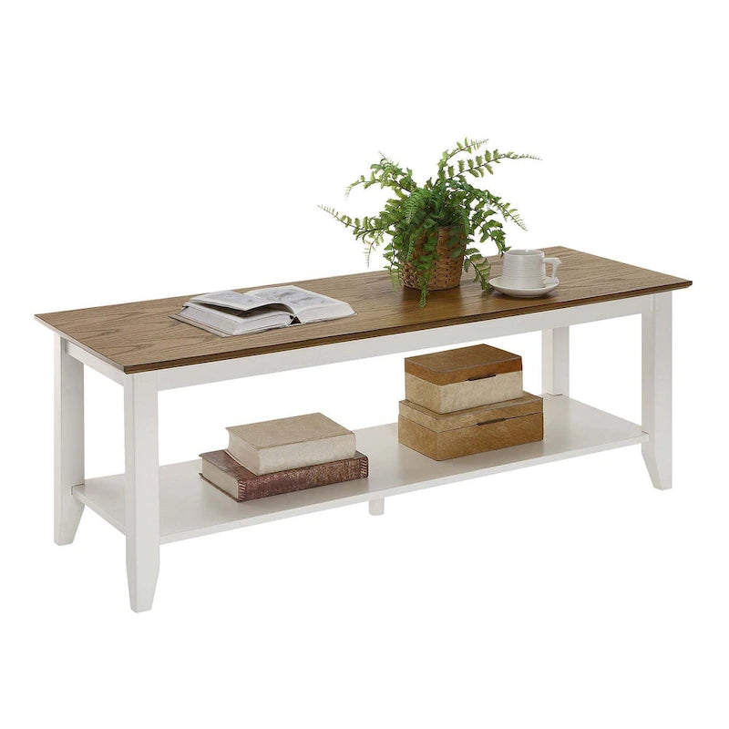 Table basse à deux niveaux avec étagère inférieure