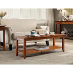 Table basse à deux niveaux avec étagère inférieure
