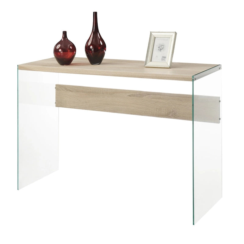 Console ou bureau en verre