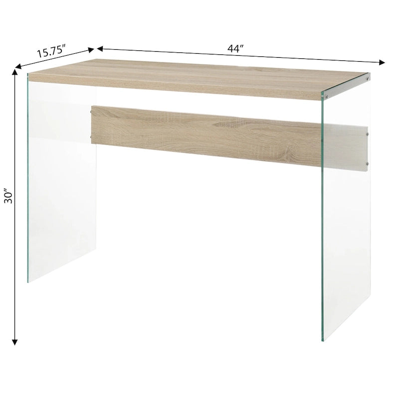 Console ou bureau en verre