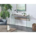 Console ou bureau en verre