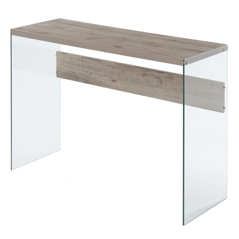 Console ou bureau en verre