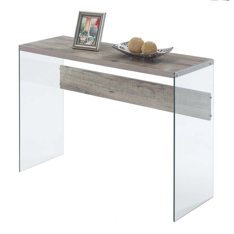 Console ou bureau en verre