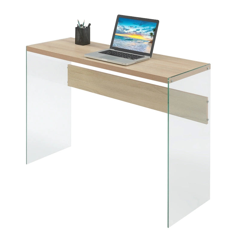 Console ou bureau en verre