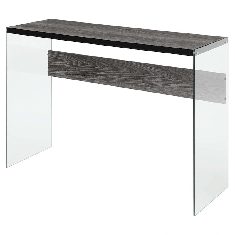 Console ou bureau en verre
