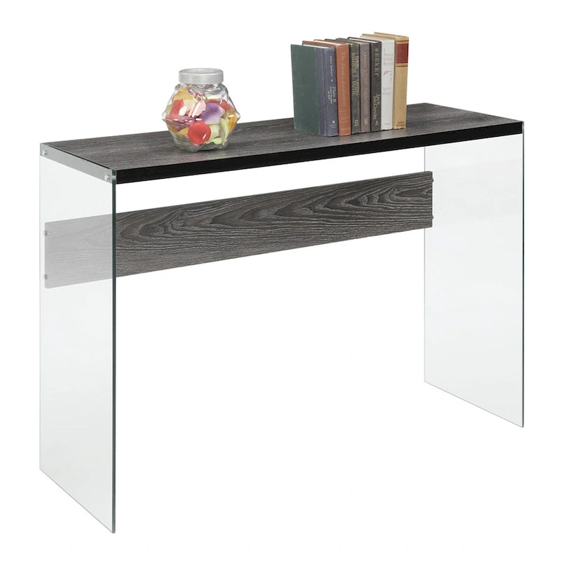 Console ou bureau en verre