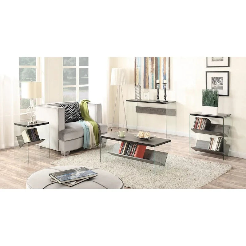 Console ou bureau en verre