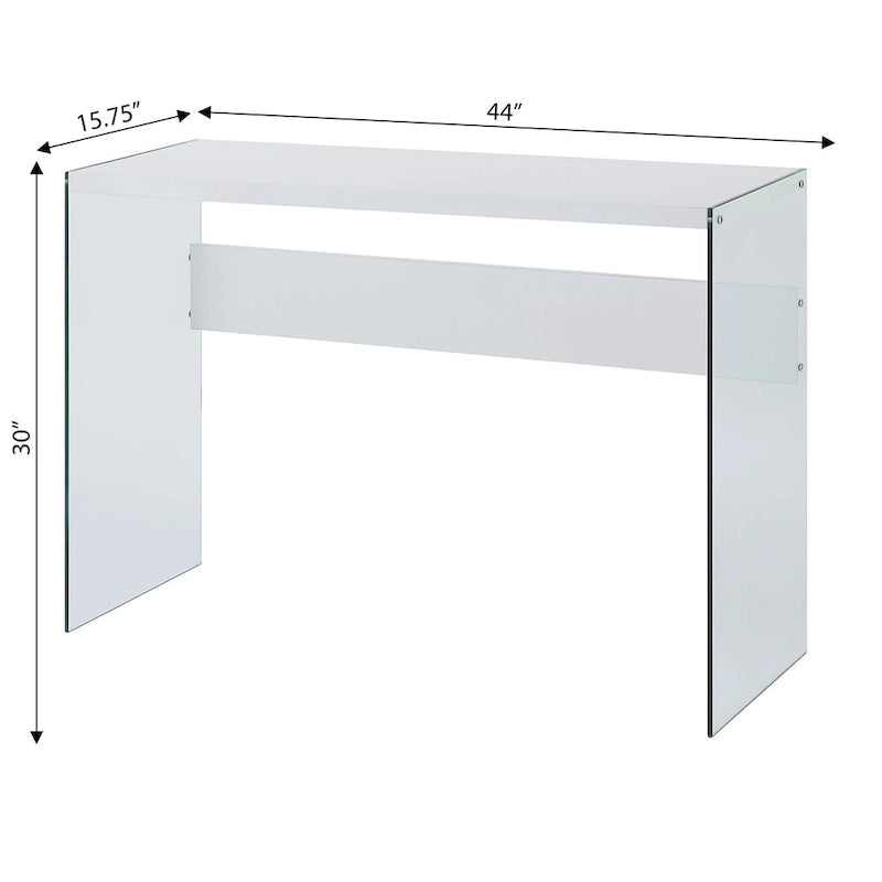 Console ou bureau en verre