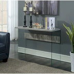 Console ou bureau en verre