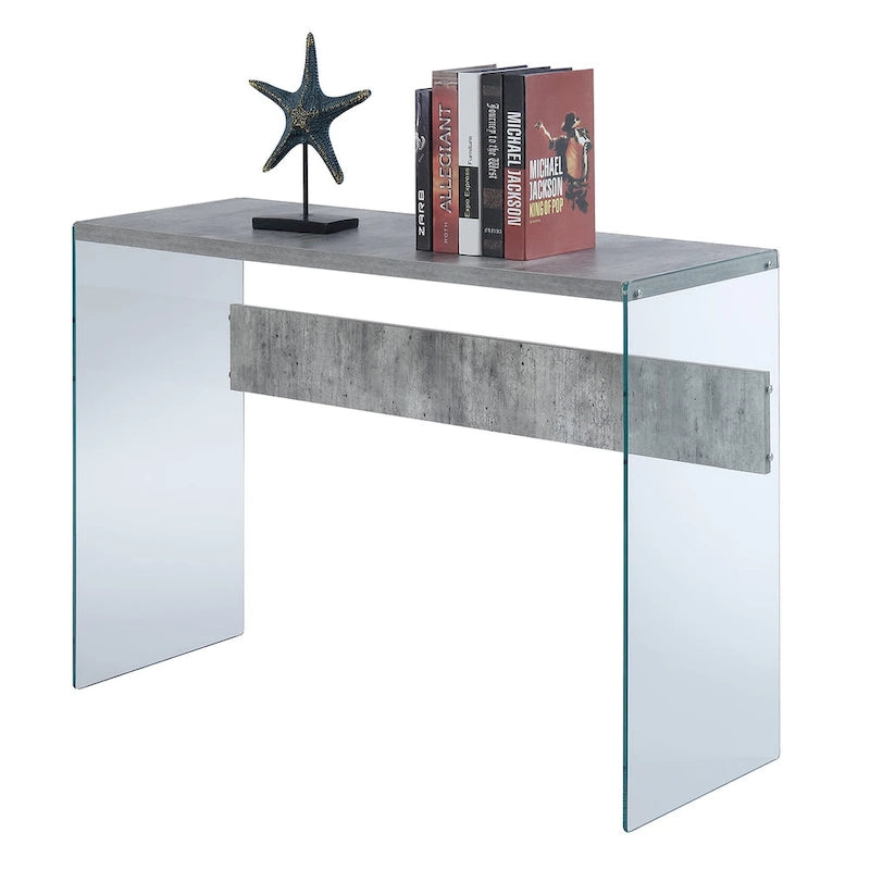 Console ou bureau en verre