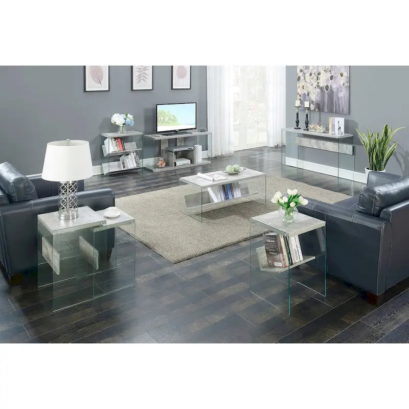 Console ou bureau en verre
