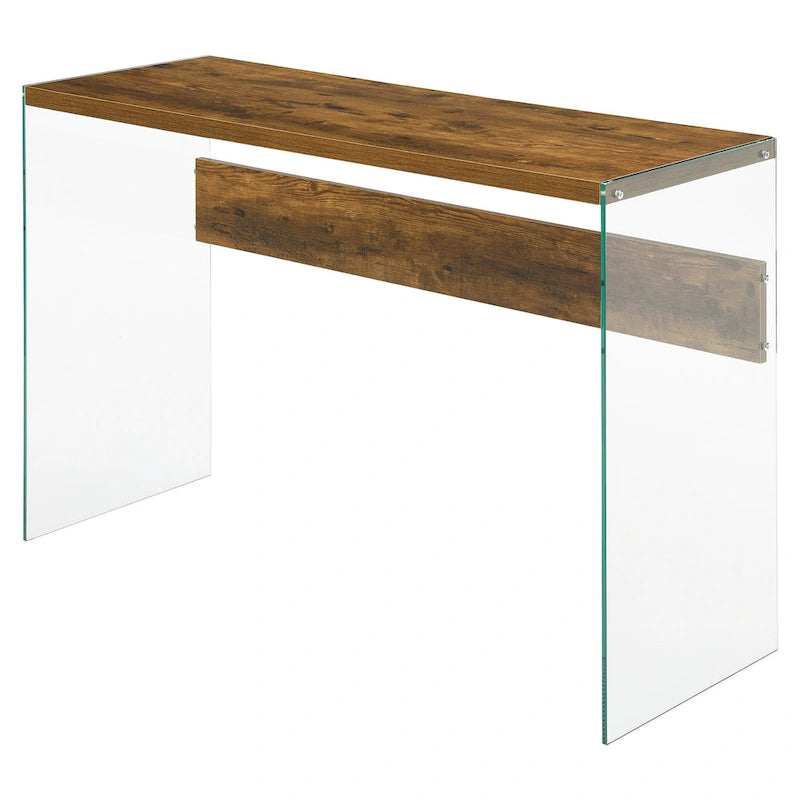 Console ou bureau en verre